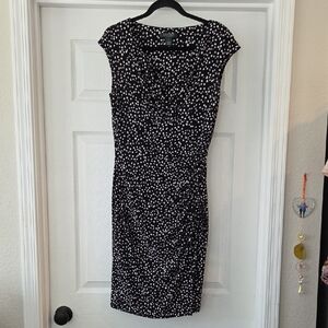 Ralph Lauren Black and White Polka Dot Knee Length Dress